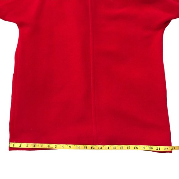 GY Pure New Wool Red Coat Jacket Double Breasted Italy Vintage Womens Size 6 EUC - Picture 12 of 13